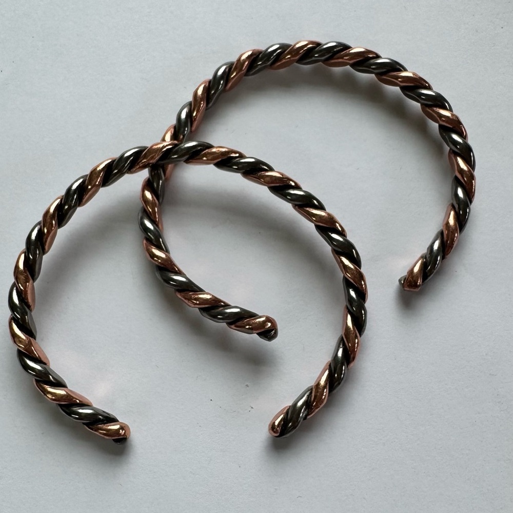 Twisted Black and Copper Bracelets
